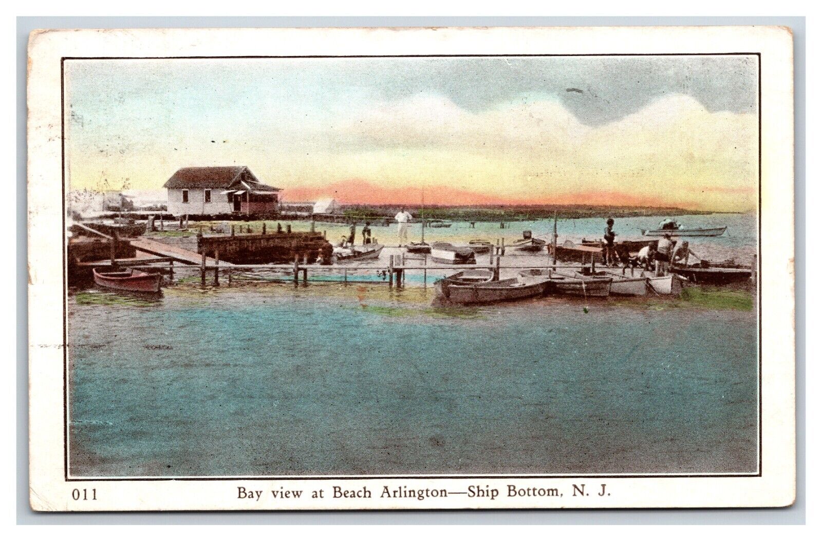 Bay View Beach Arlington Ship Bottom New Jersey NJ WB Postcard U19
