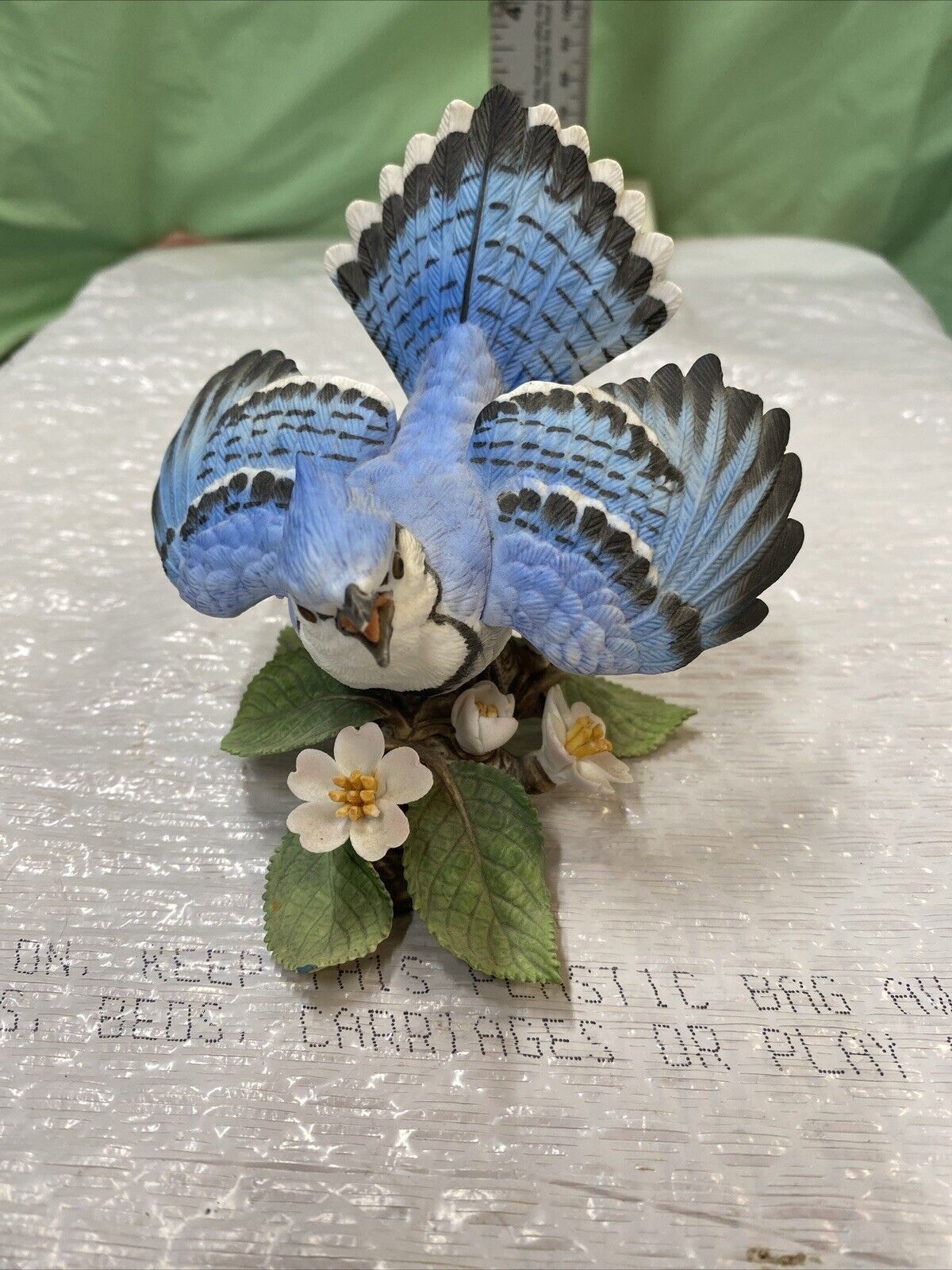 LENOX Blue Jay Figurine Garden Bird Collection Fine Porcelain  VTG