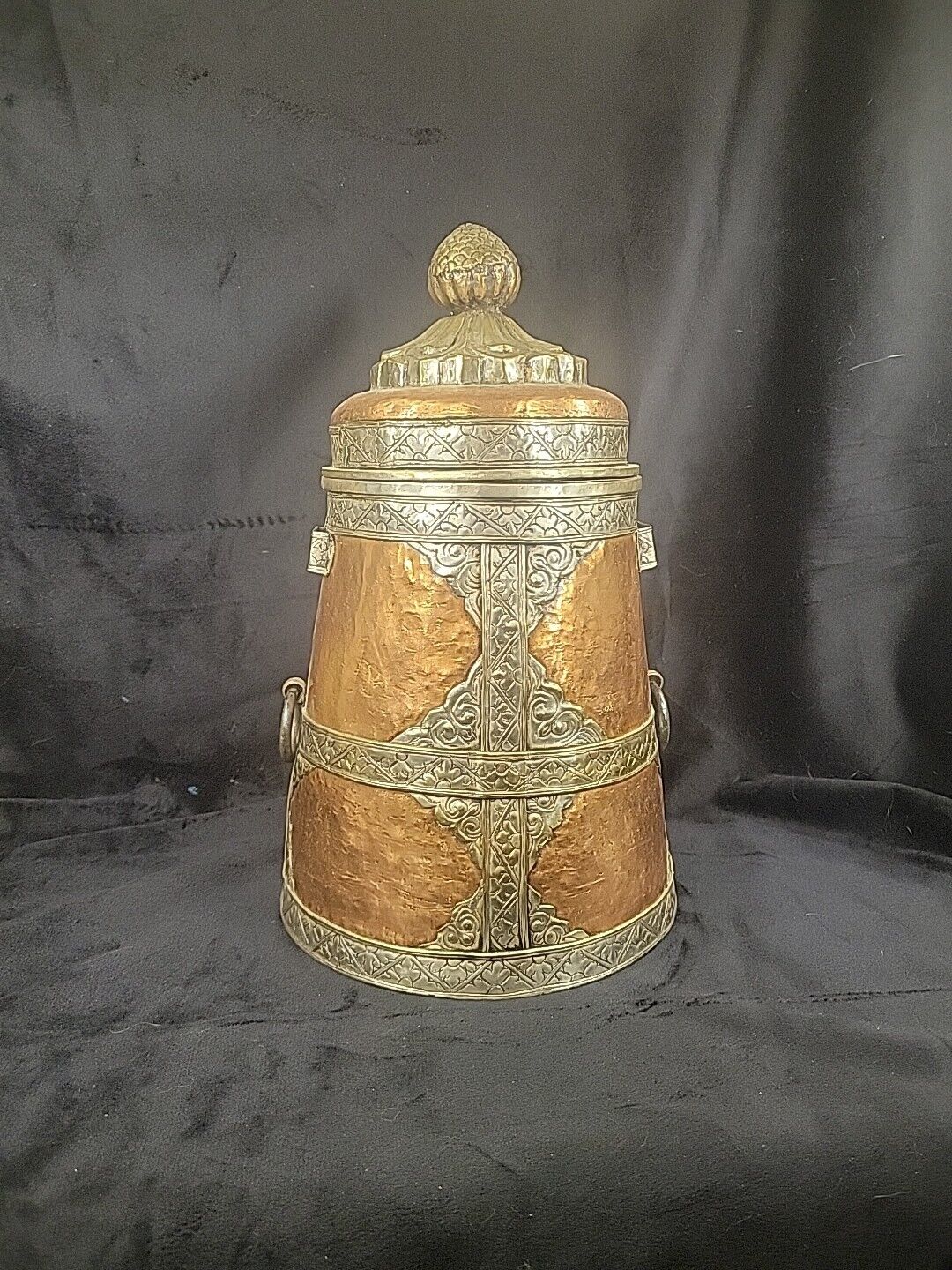 Believed To Be Antique Tibetan Water Carrier Copper Brass And Silver