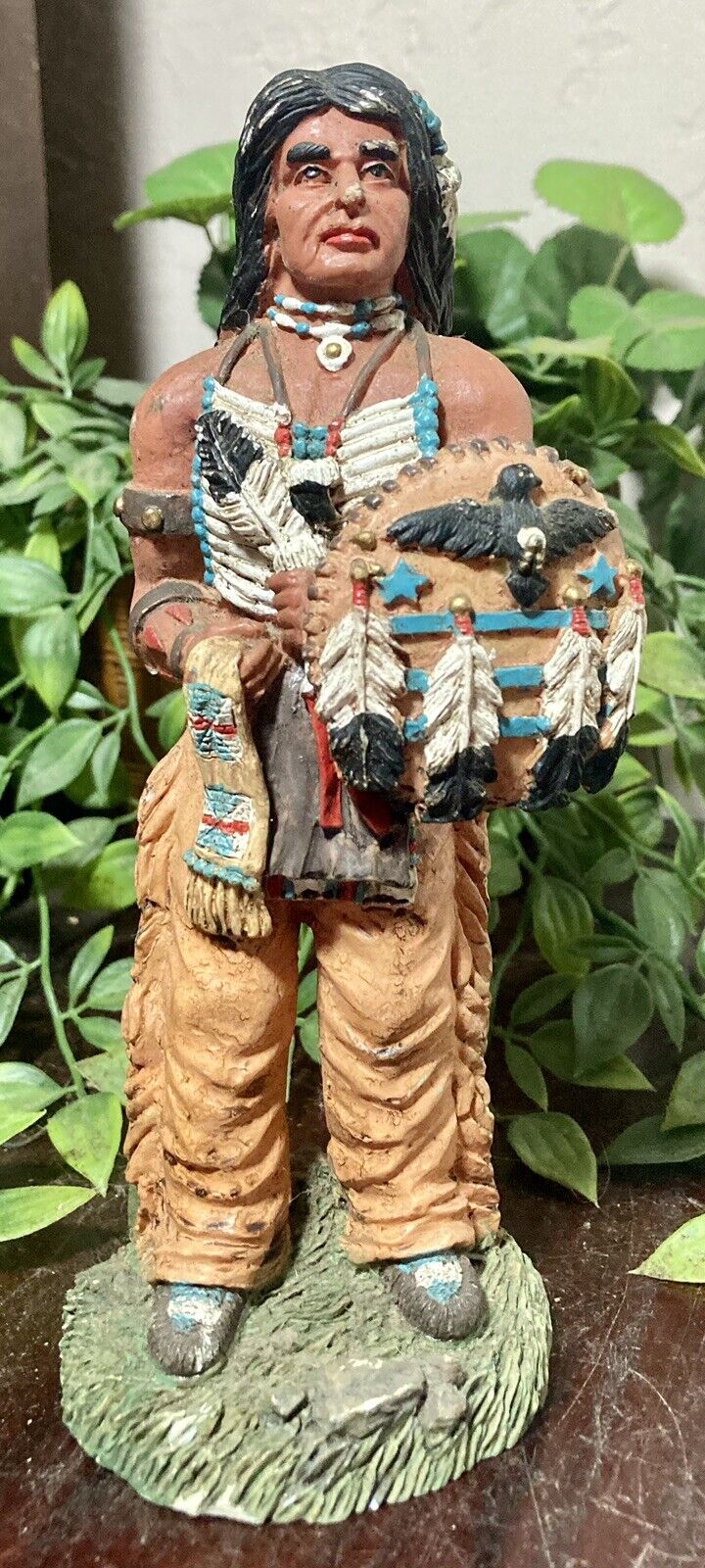 American Indian Chief Hunter Sculpture Statue figure Native American 10” Tall