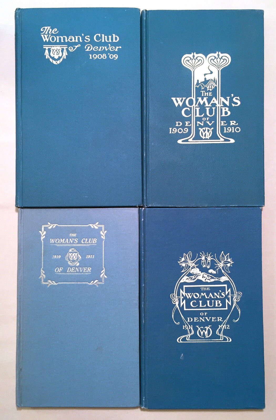 The Woman\'s Club of Denver 4 Volumes 1908-1912 HC Women\'s Colorado Announcement