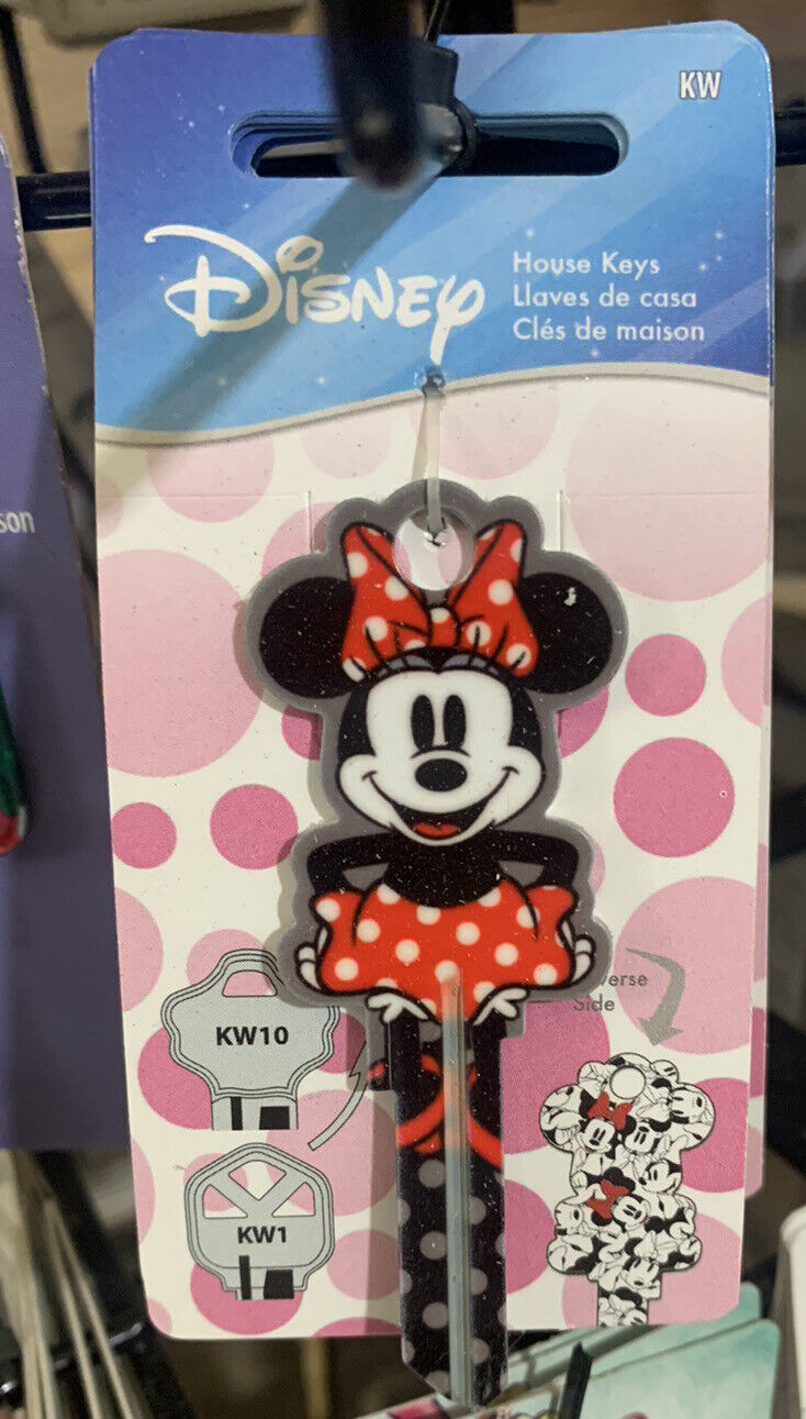 Minnie Mouse Shape  Key Blank House Key Kw1, KW11 Kwickset 3D Painted Blank