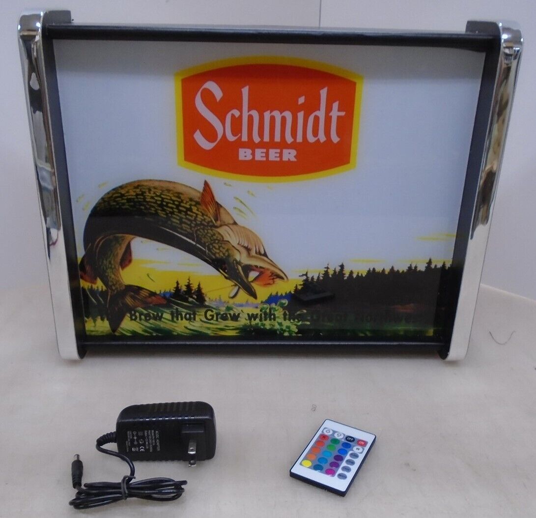 Schmidt Beer Northern Pike Scene LED Display light sign box