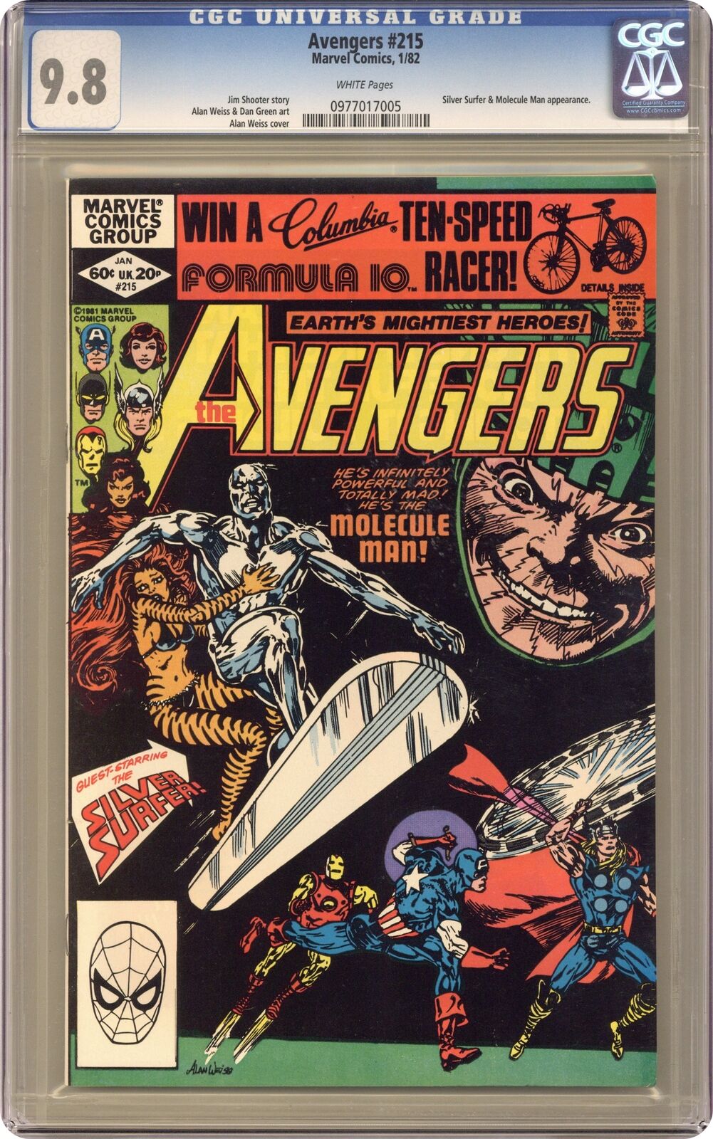 Avengers #215 CGC 9.8 1982 0977017005