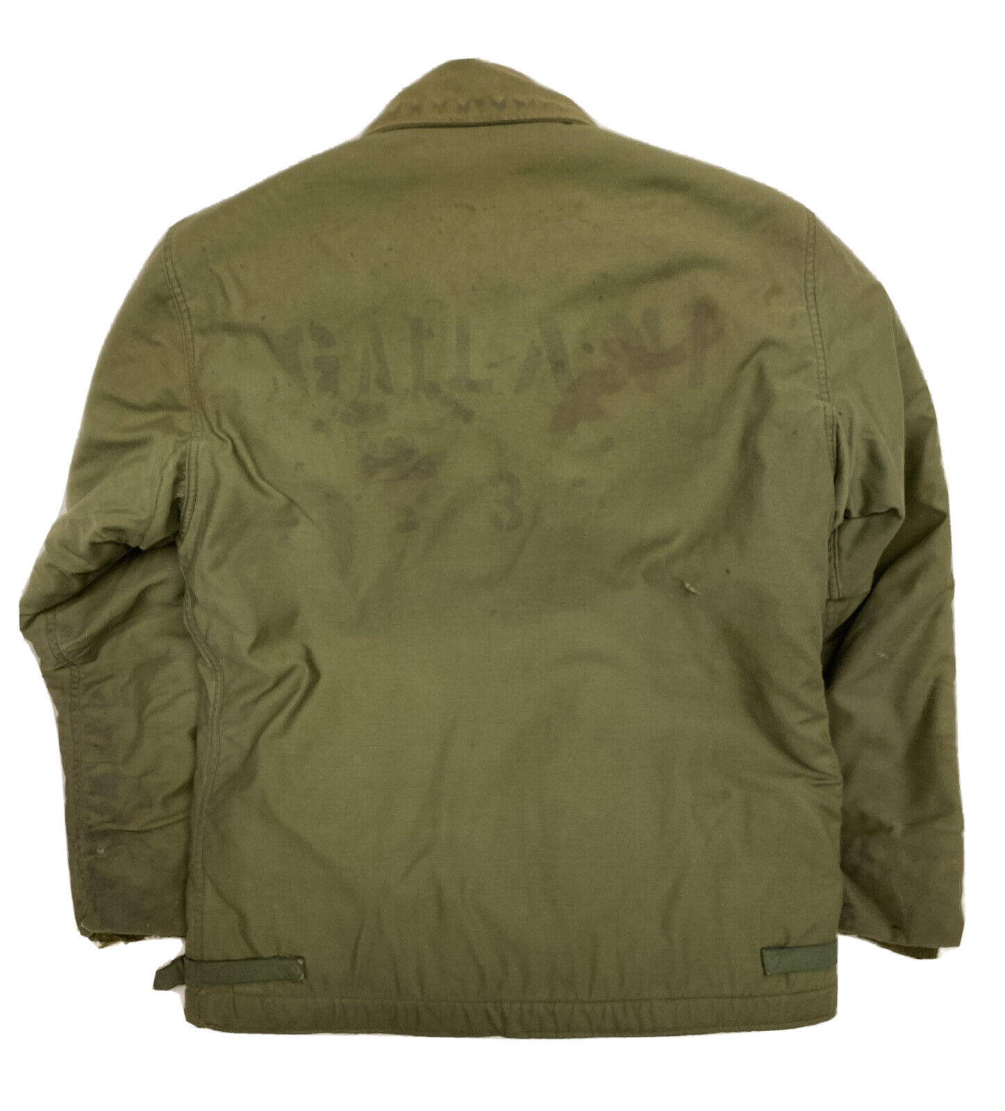 Vtg Original 40s 50s WWII Korea Stenciled Deck Jacket No Tag- *See Description