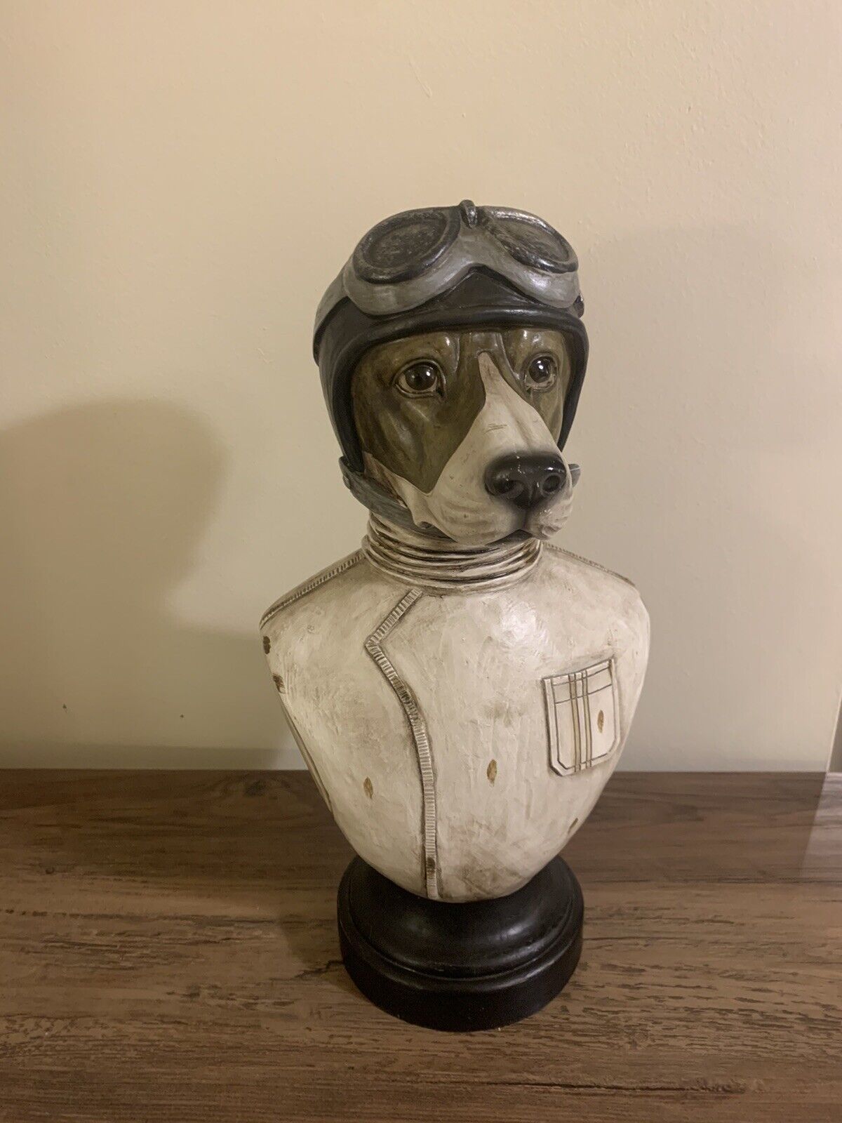 Dog Aviator Bust Statue 14\'\' Home Decor