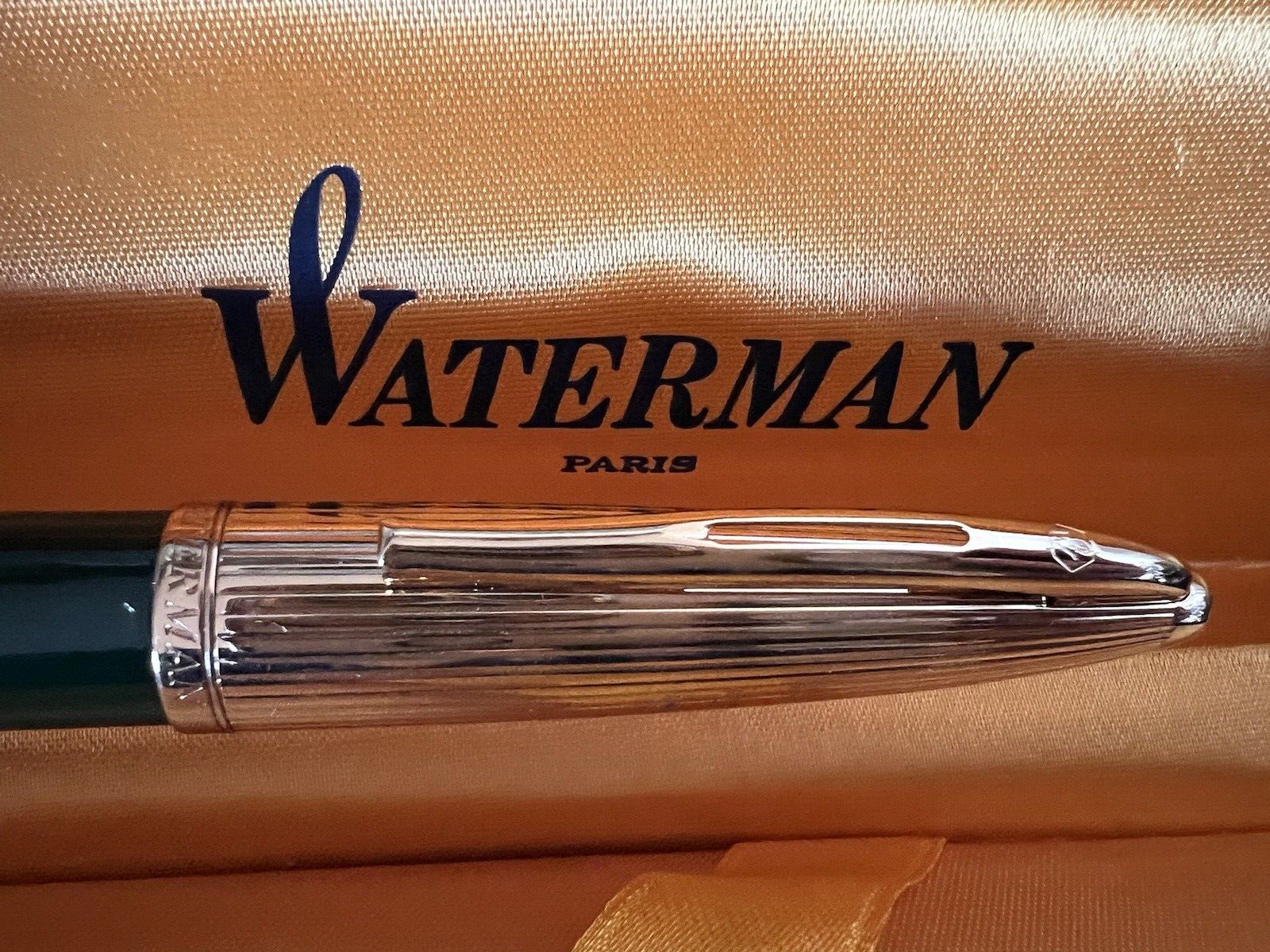 Waterman Pen Sphere Carene Deluxe Lacquer Green Gold Never Used Initial