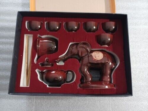 Chinese Elephant Tea Pot Set With Six Cups & More