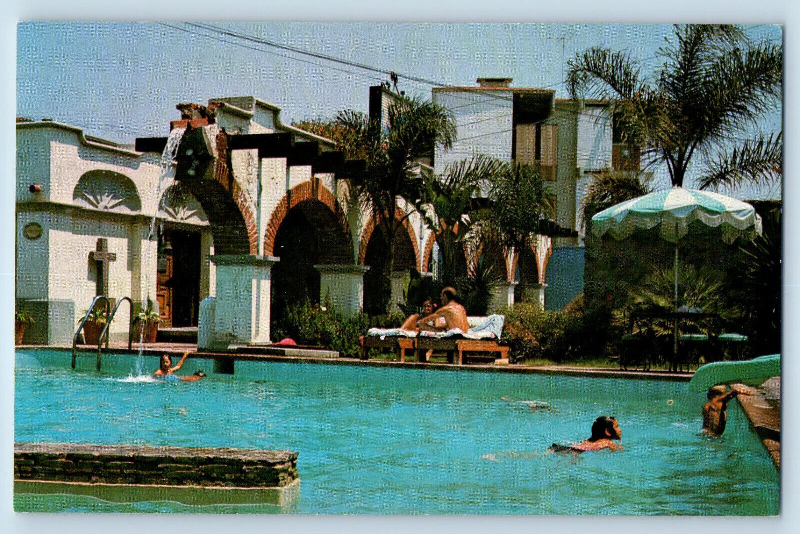 Tijuana Baja California Mexico Postcard Hotel Country Club c1950\'s Vintage