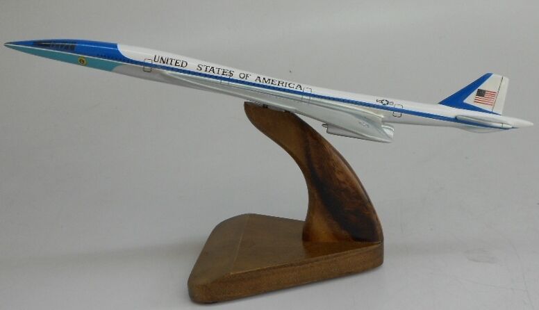 HSCT NASA Air Force One SST Airplane Desk Wood Model Small New