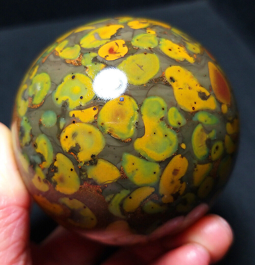 TOP 370G Natural Polished Colorful Agate Sphere Ball Crystal Healing YWD301