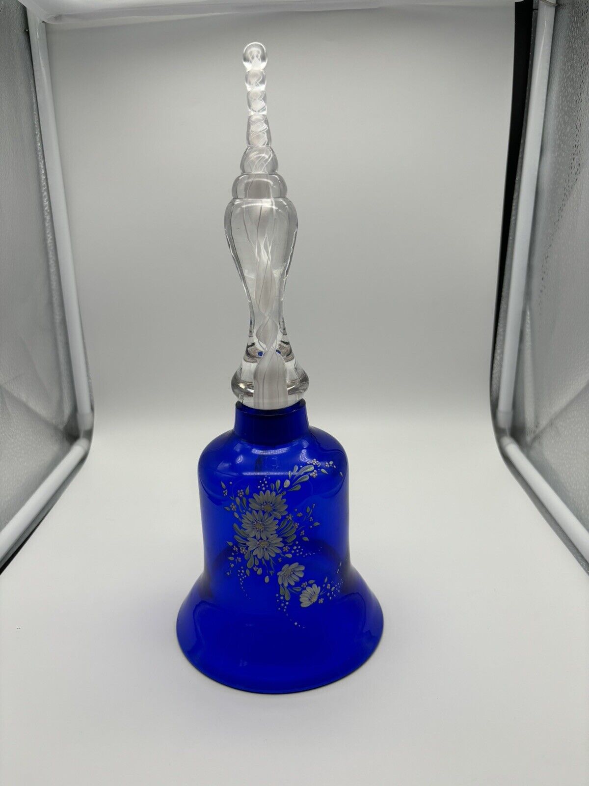 Vintage Bohemian large Royal Blue  Wedding Crystal Bell Butterfly Flowers