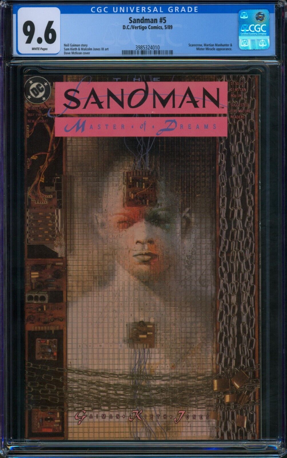 Sandman #5 ❄️ CGC 9.6 WHITE Pages ❄️ Scarecrow Gaiman DC Vertigo Comic 1989