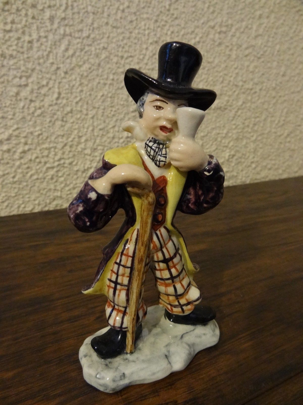 England Goldscheider Staffordshire Myott Son 816 Man Top Hat Cane Cup Figurine