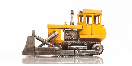 Yellow-Painted and Metal Model Bulldozer