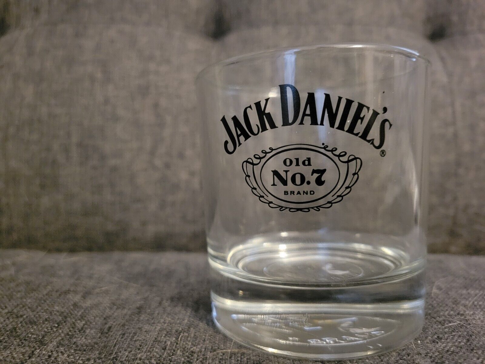 Vintage Jack Daniel\'s \'Old No. 7 Brand\' Embossed Bottom Rocks Glass USA