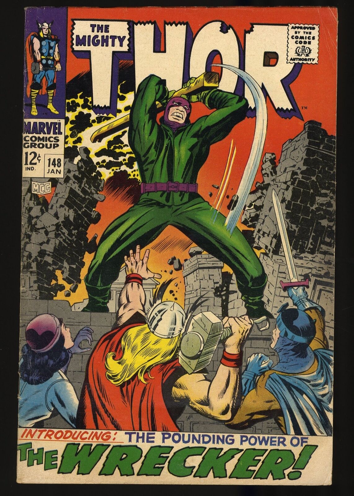 Thor #148 VG/FN 5.0 1st Appearance The Wrecker Jack Kirby Art Marvel 1968