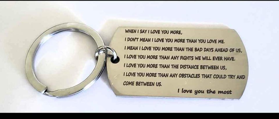 I love You The Most LOVE Quote Keychain