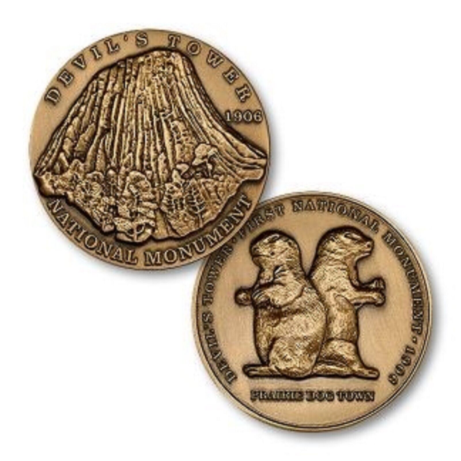 DEVIL'S TOWER NATIONAL MONUMENT BRONZE  CHALLENGE COIN