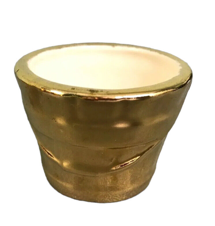 Vintage Antique Gold Gilt Gilded Bucket Shaped Pot 314 Art Deco 