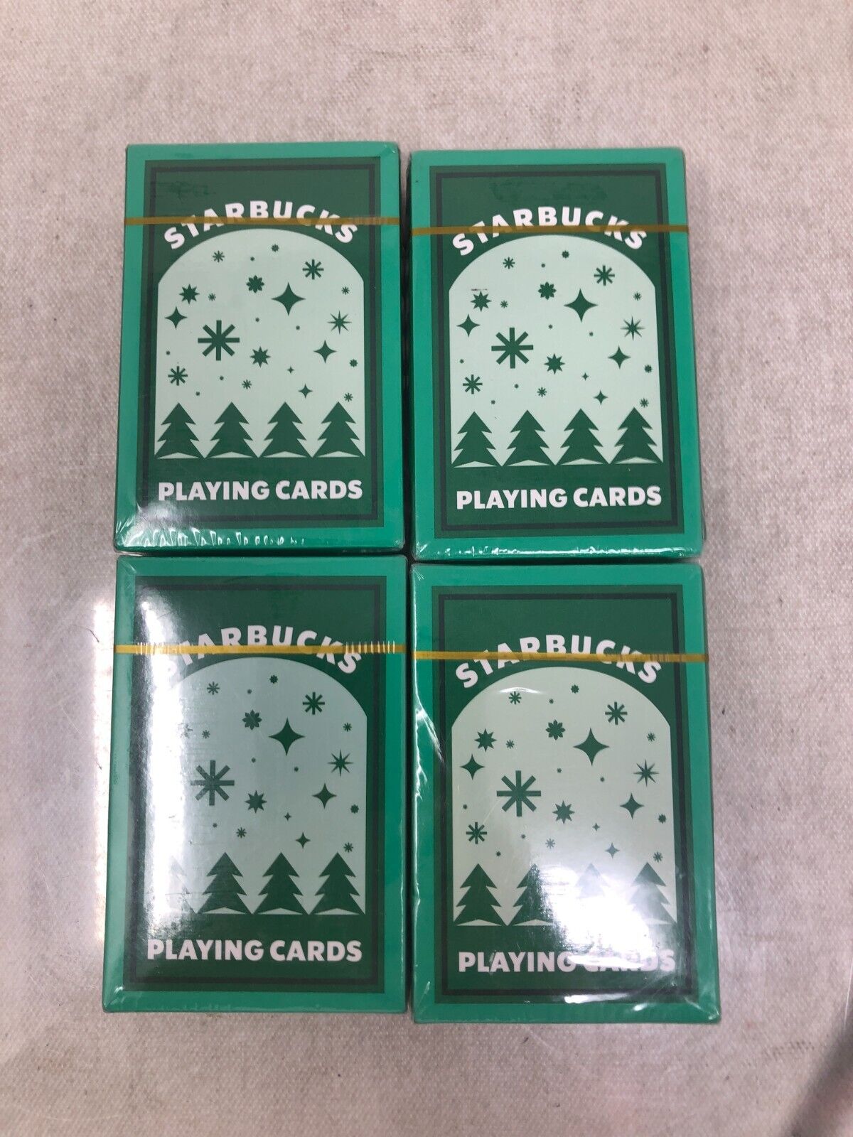 Lot of 4 Starbucks Playing Cards Limited Hard to Find New Sealed Holiday Design