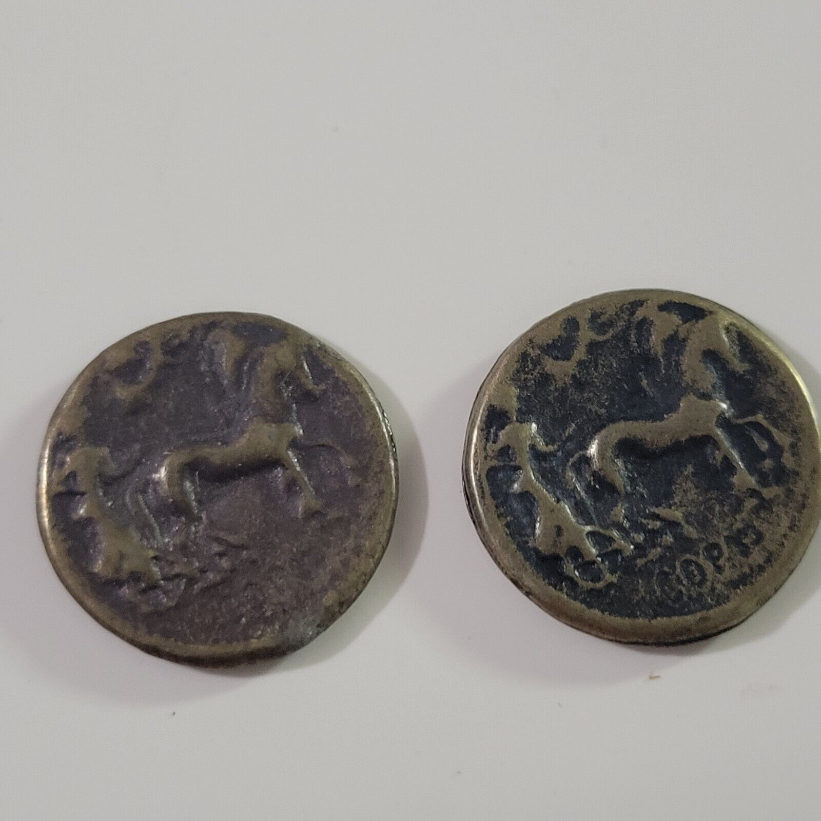 2 Vintage Julius Caesar Roman Republic Empire Coin Copy Tetradrachm Gela Sicily