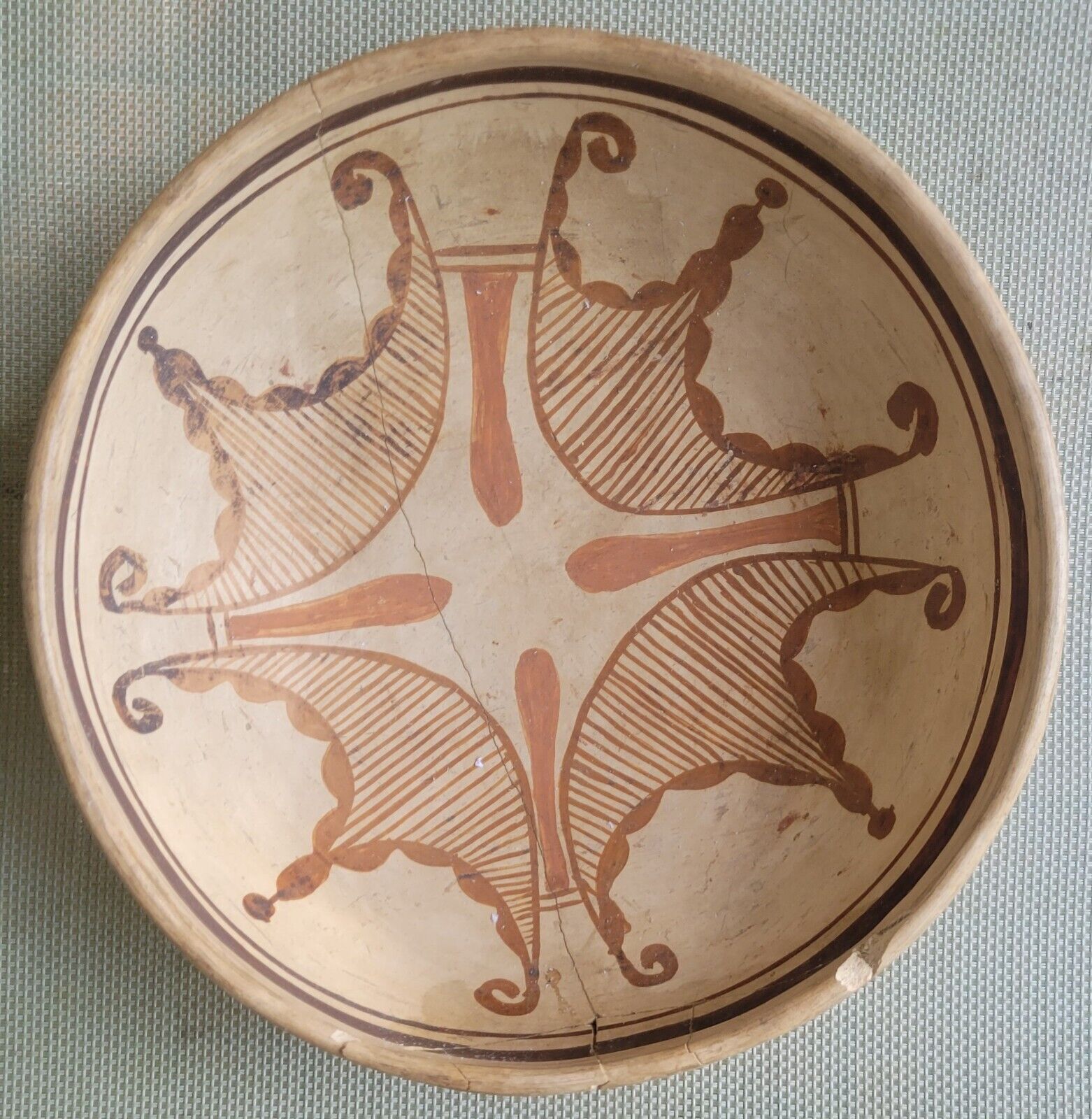 Antique Hopi Pueblo Native American Indian Hand Painted Bowl Beautiful Design