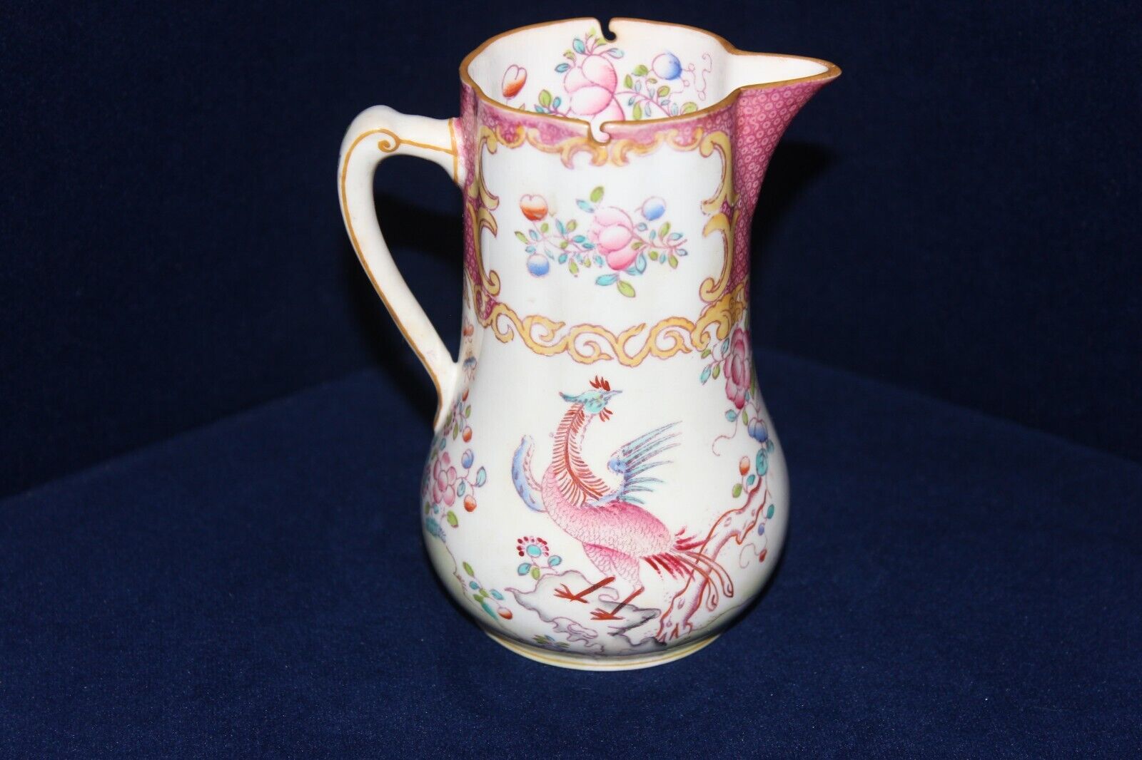 RARE Mintons Porcelain Cockatrice Pink Mini Pitcher Davis Collamore & Co ca 1851