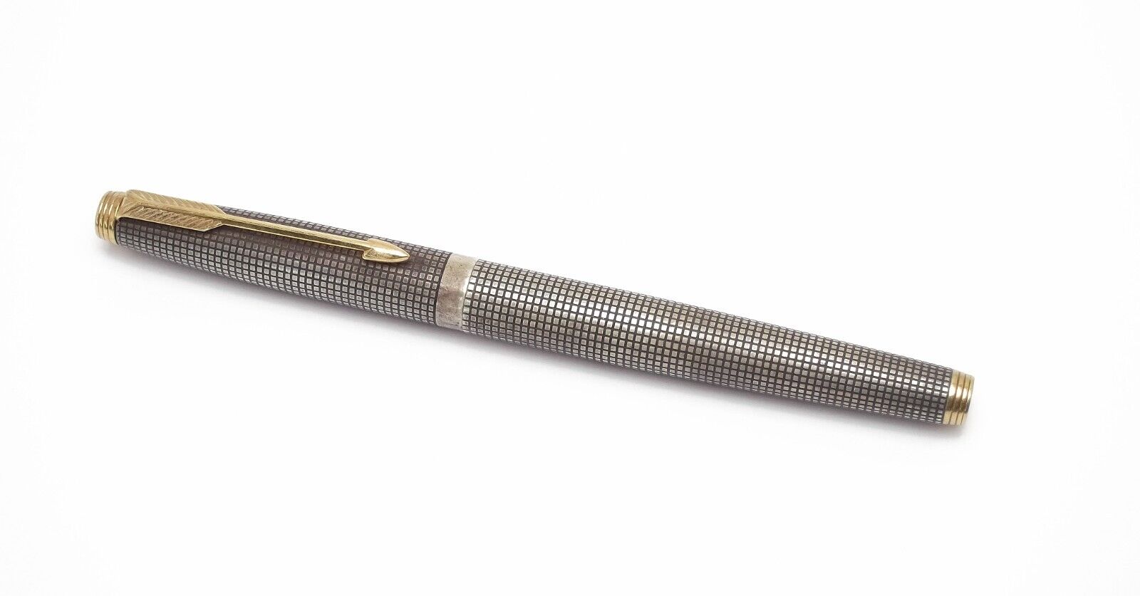 PARKER 75 SILVER STERLING WITH GOLD TRIM - Nib 14K