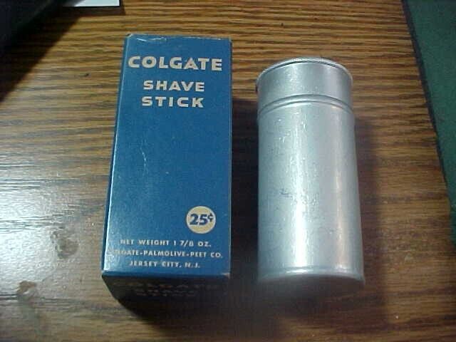 Vintage Unused Still in Box Colgate Shaving Stick Tin