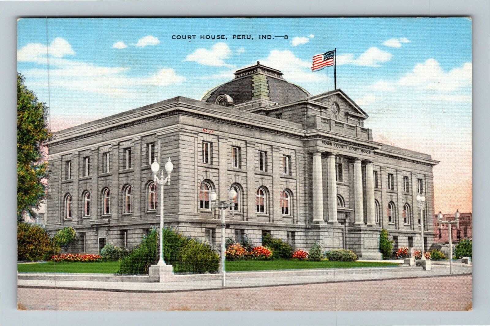 Peru IN Indiana, Courthouse Vintage Postcard