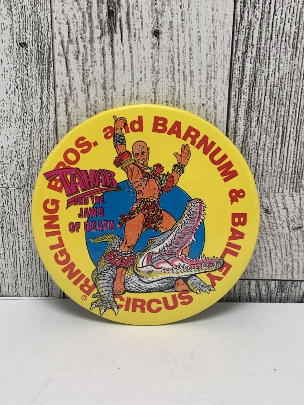 Vintage Ringling Bros and Barnum & Bailey Circus Tahar Button Pin Pinback