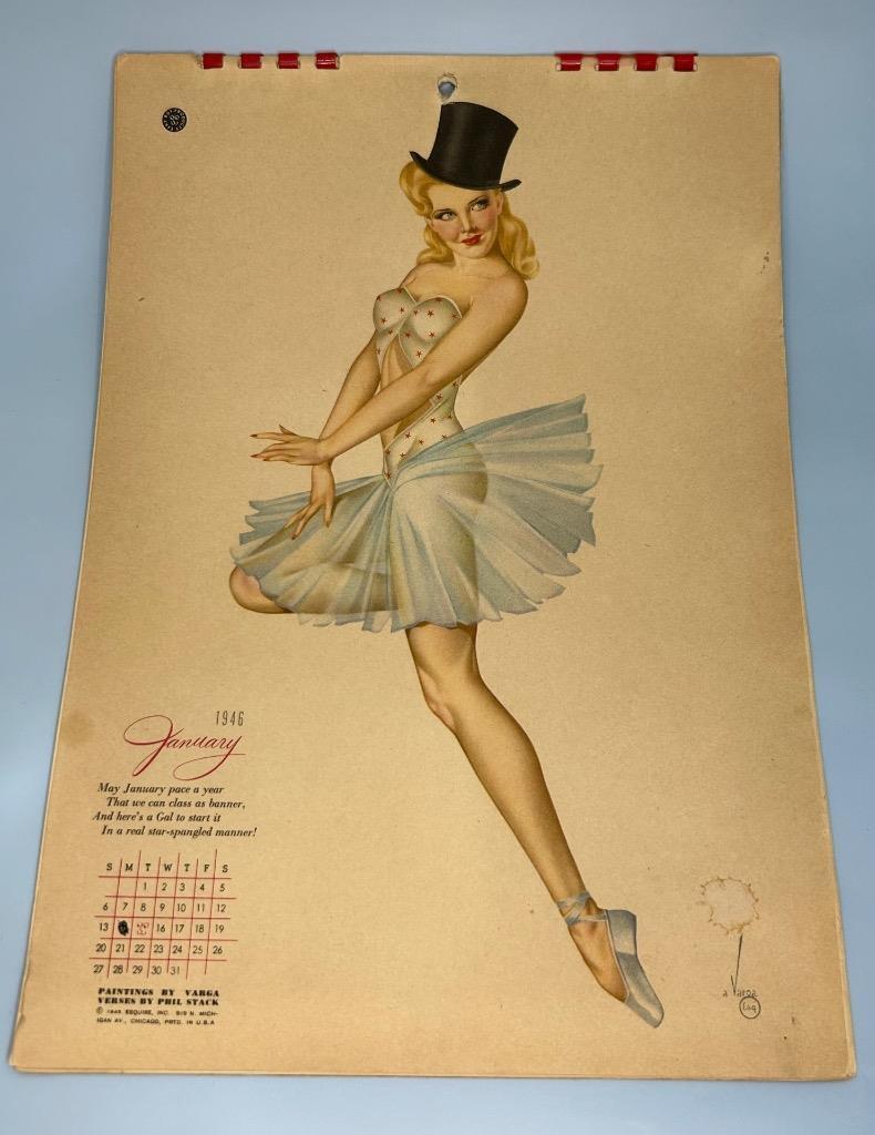 The 1946 Esquire Alberto Vargas Calendar Complete 12 Months Excellent Condition