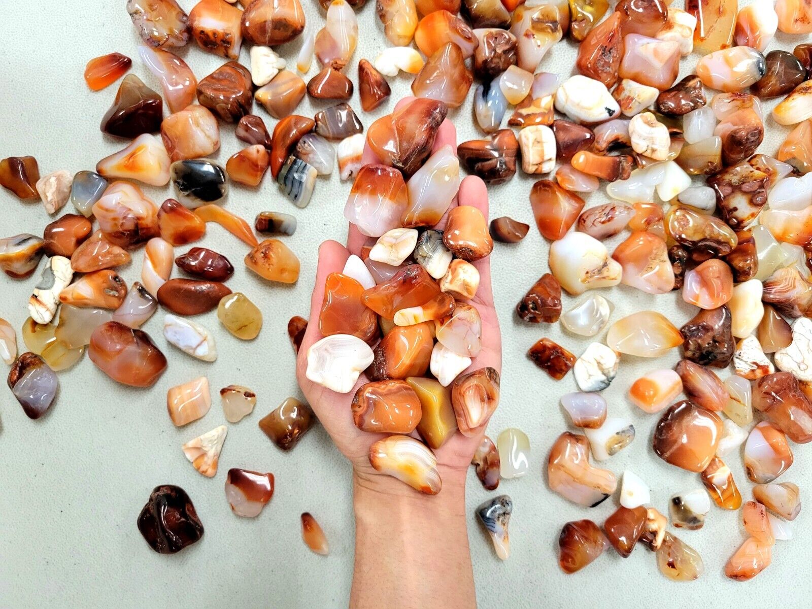 Tumbled Carnelian Crystal Stones from Madagascar Bulk Natural Gemstones