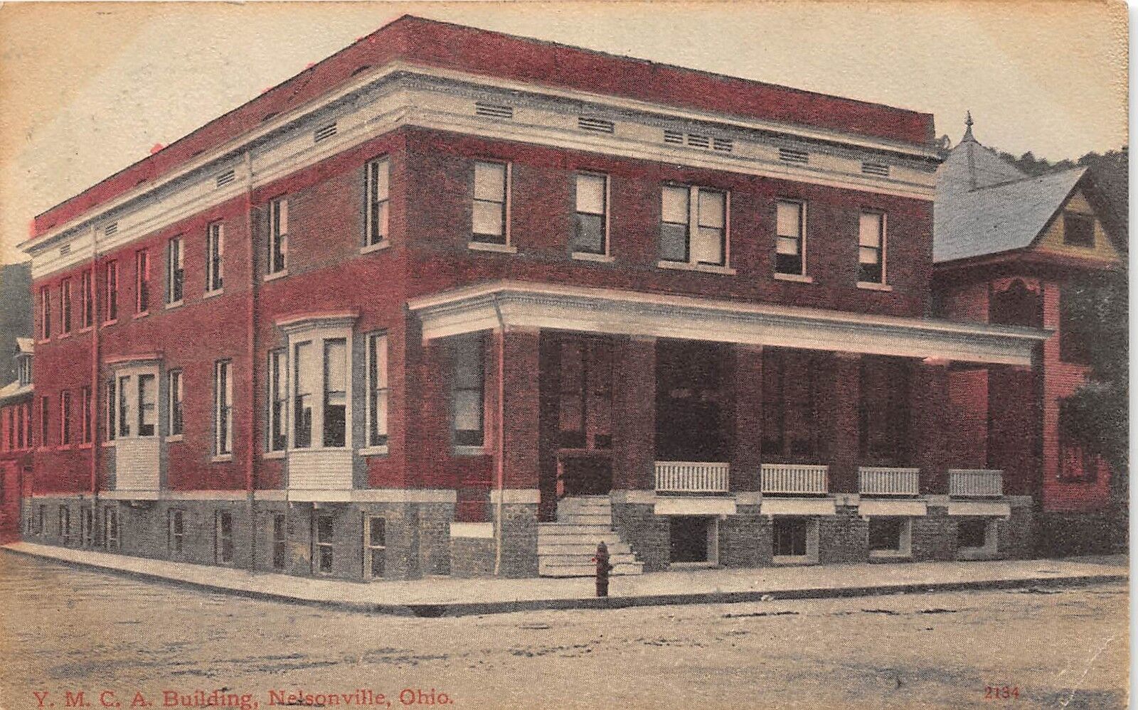 C1/ Nelsonville Ohio Postcard 1912 Athens County YMCA Building