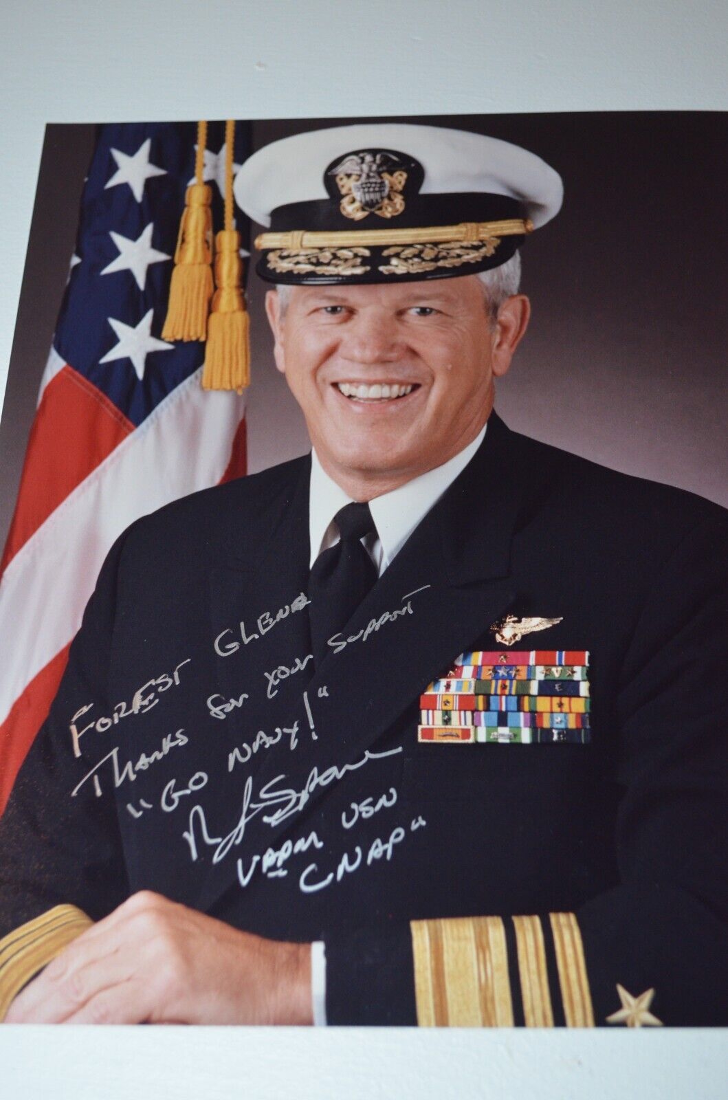 Admiral Robert Rocky Spane Signed 8x10 Photo