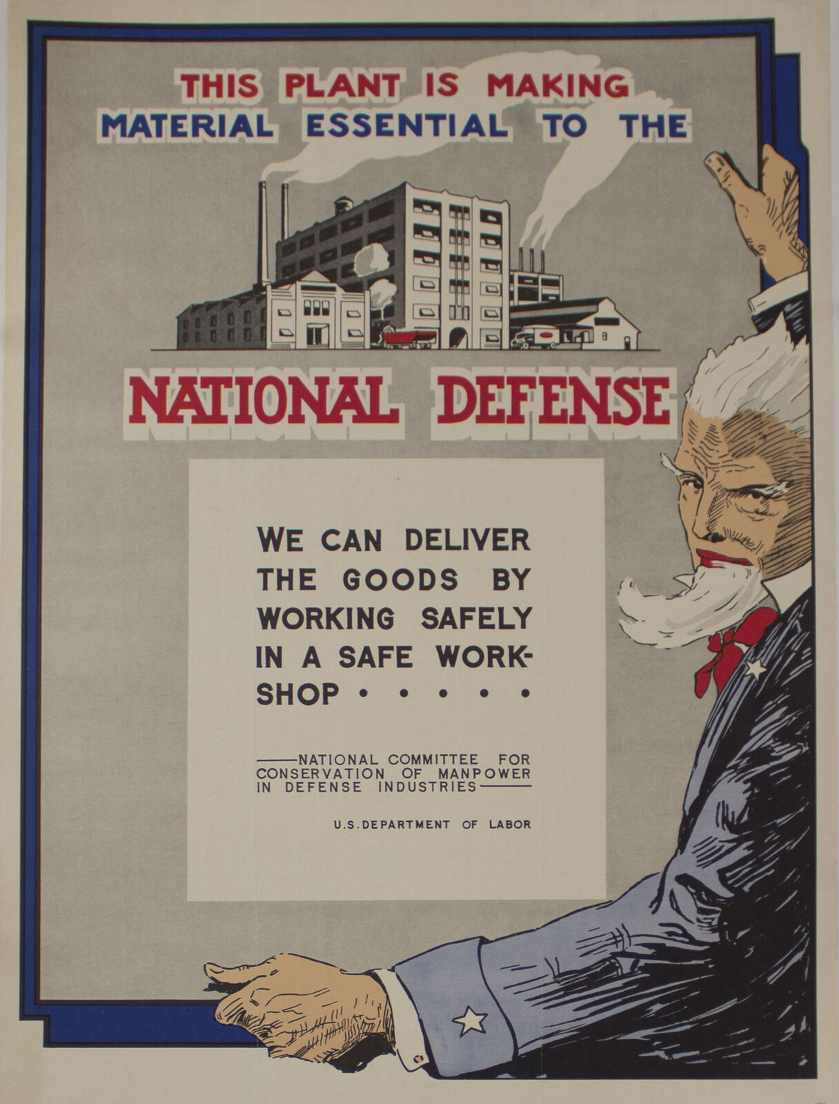 c. 1942 This Plant is Making Material Essential to National Defense WWII Poster