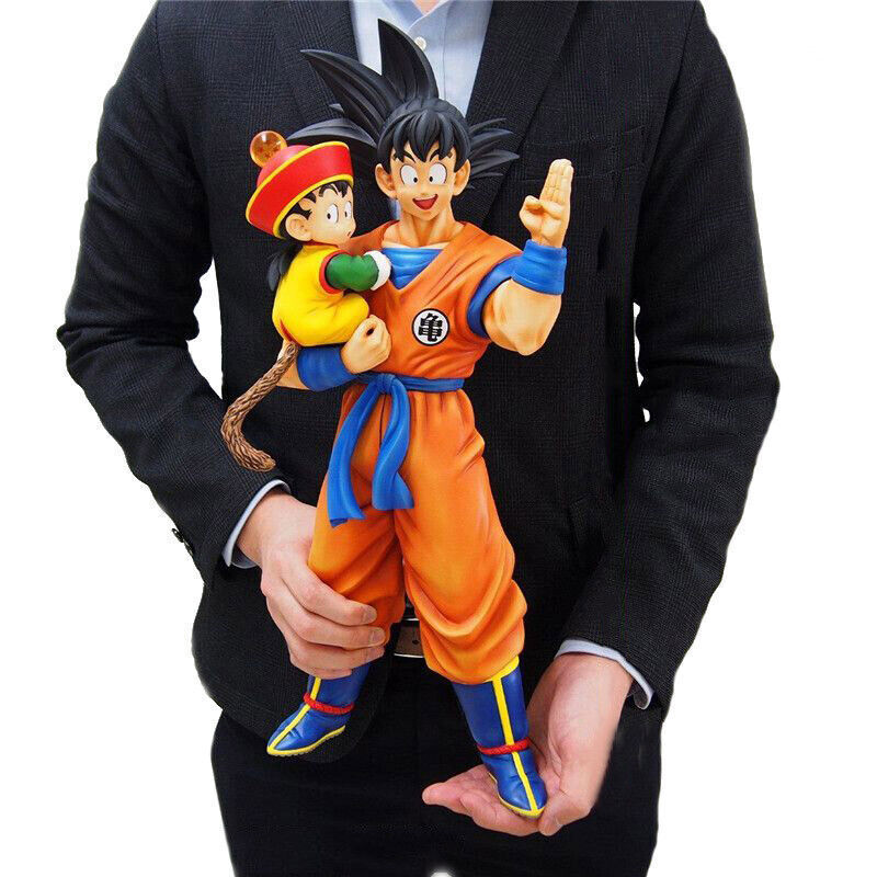 Anime Dragon Ball Figure Son Goku & Young Gohan Statue Model Toy 30cm