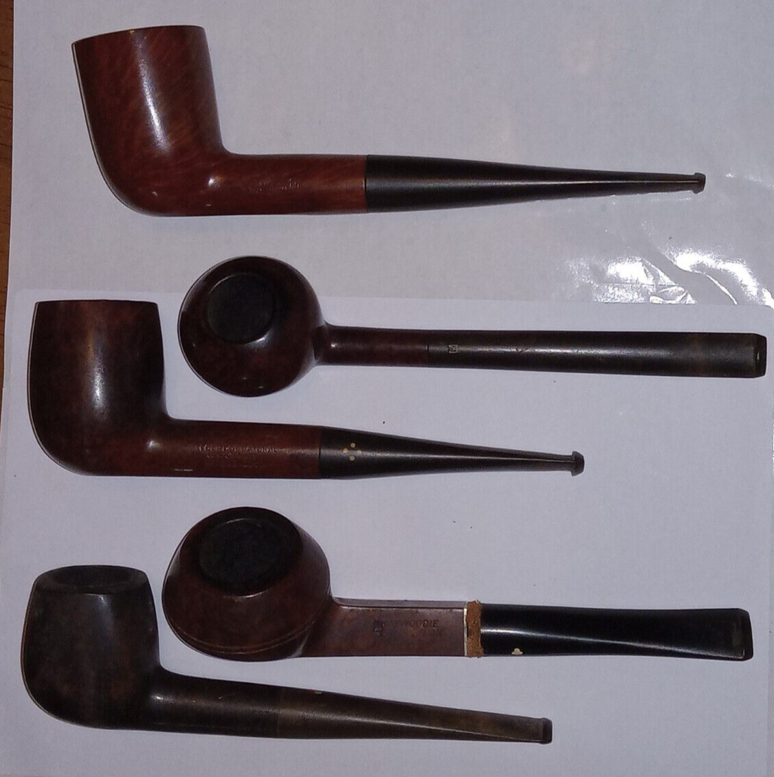 Lot of 5 (five) Vintage tobacco smoking pipes from England and France