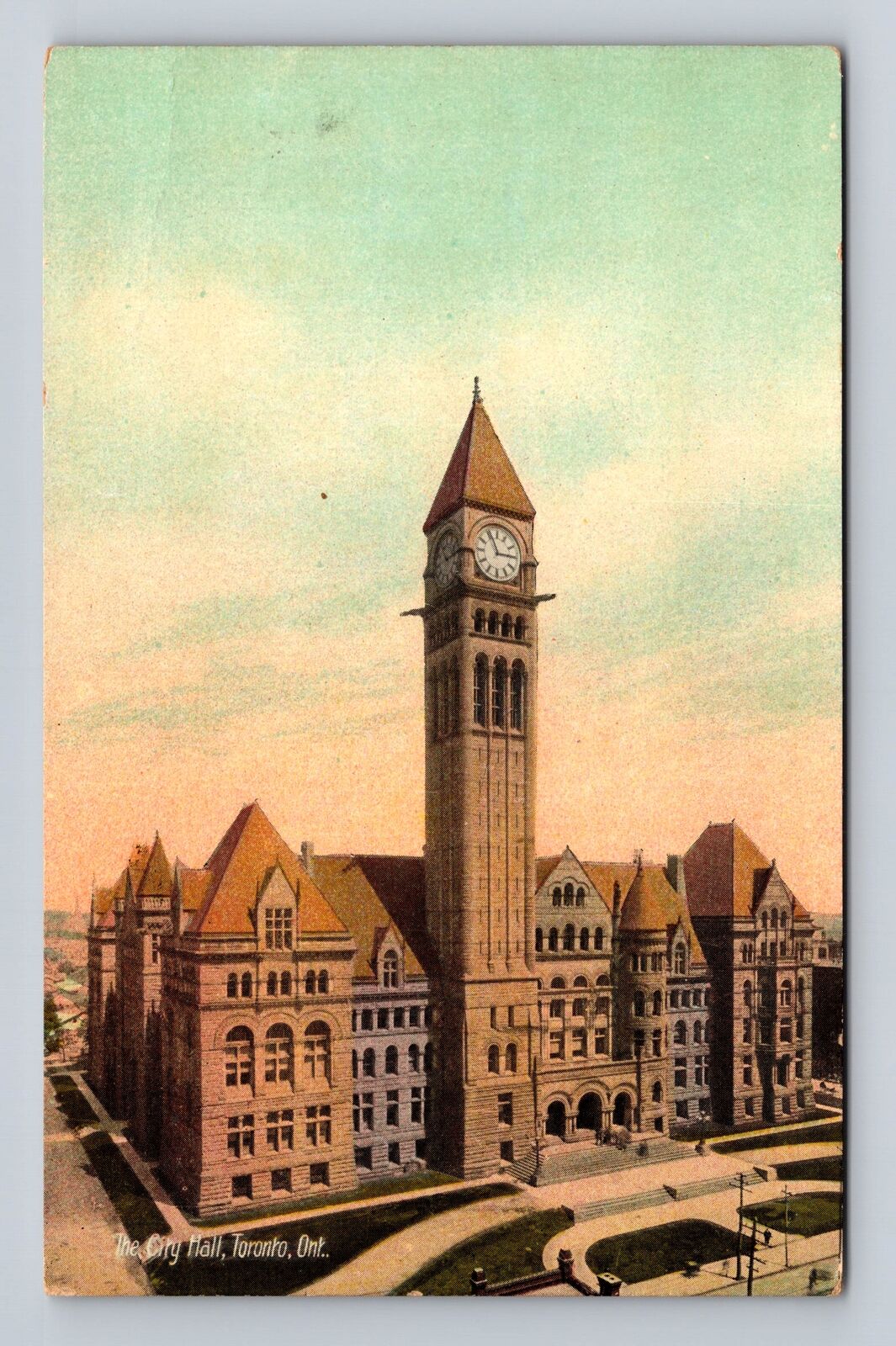Toronto Ontario Canada, Historic 1899 City Hall, Clock Tower, Vintage Postcard