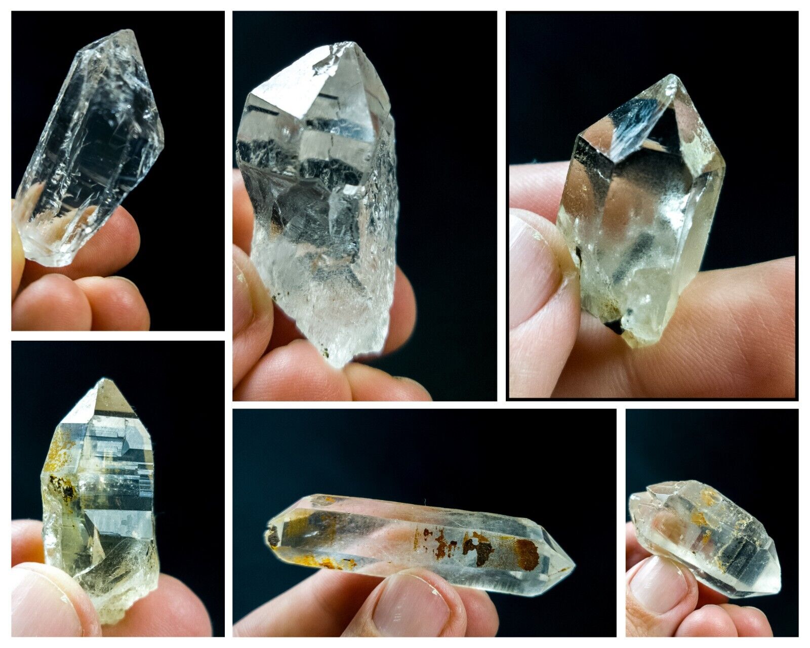 Gorgeous 7 Pieces Clear Himalayan Quartz Optical Points Lot 136g From Skardu