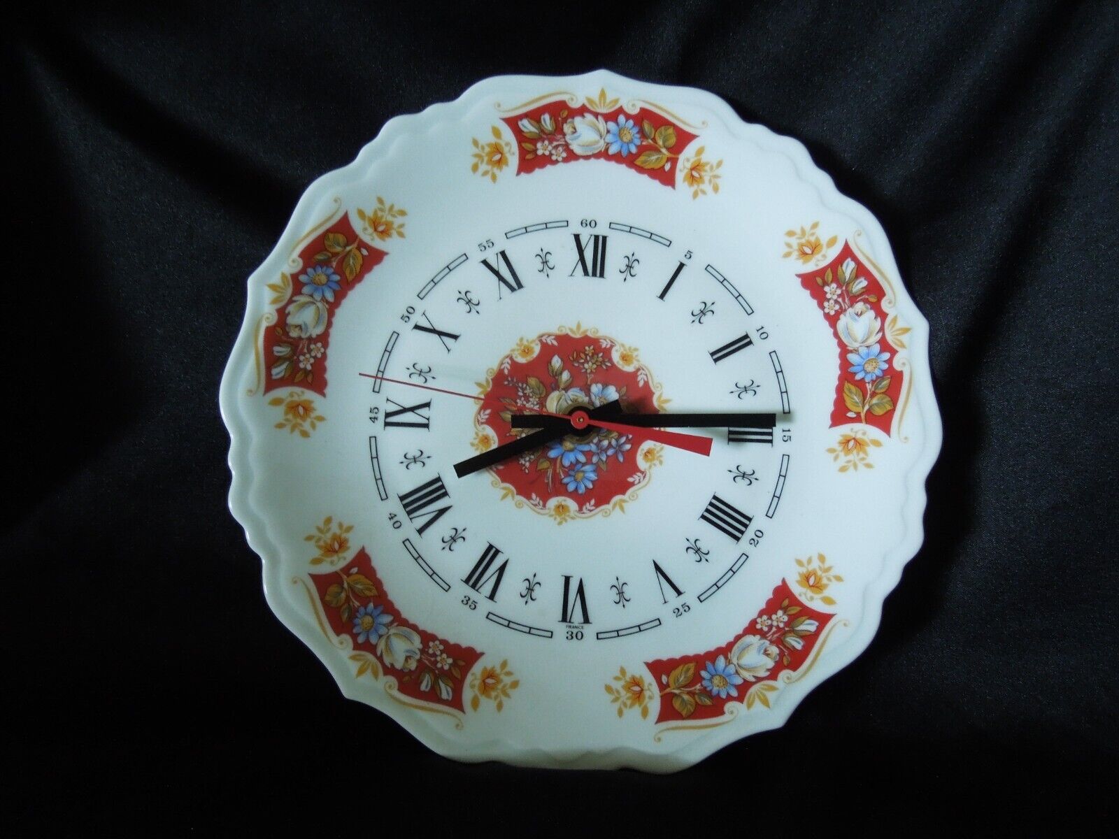 Limoges Porcelain Plate Clock Made in France with New USA Quartz Movement