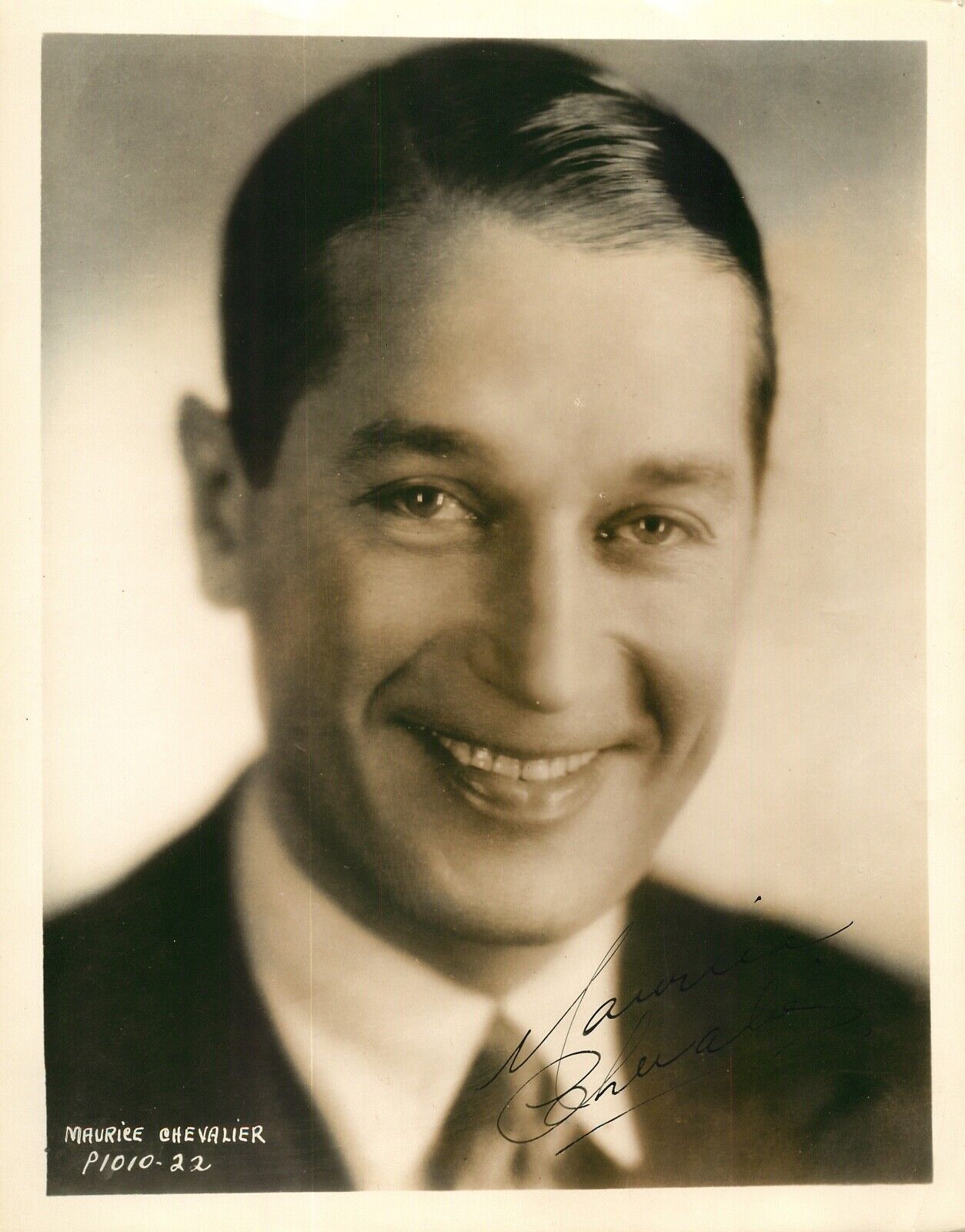 Vintage Signed Autograph Photo - French Actor - Maurice Chevalier