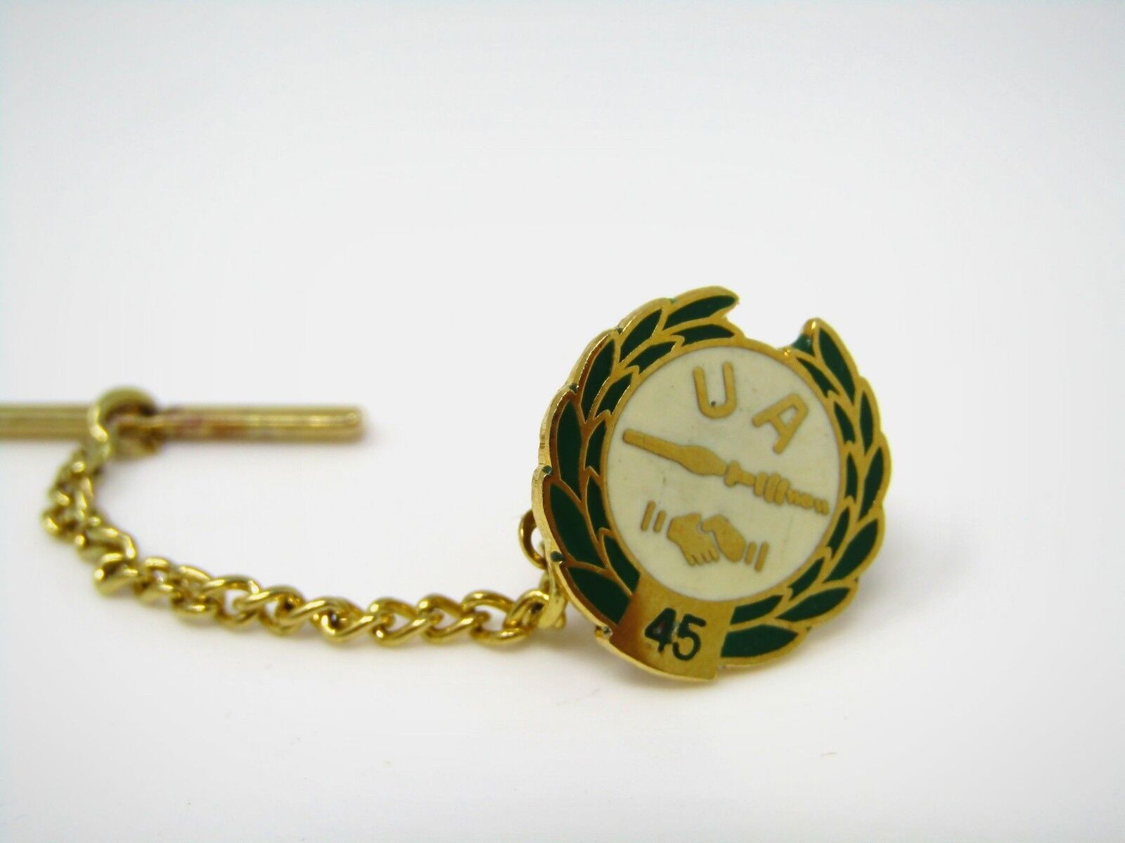Vintage Collectible Pin: UA Union 45 Years Handshake Design