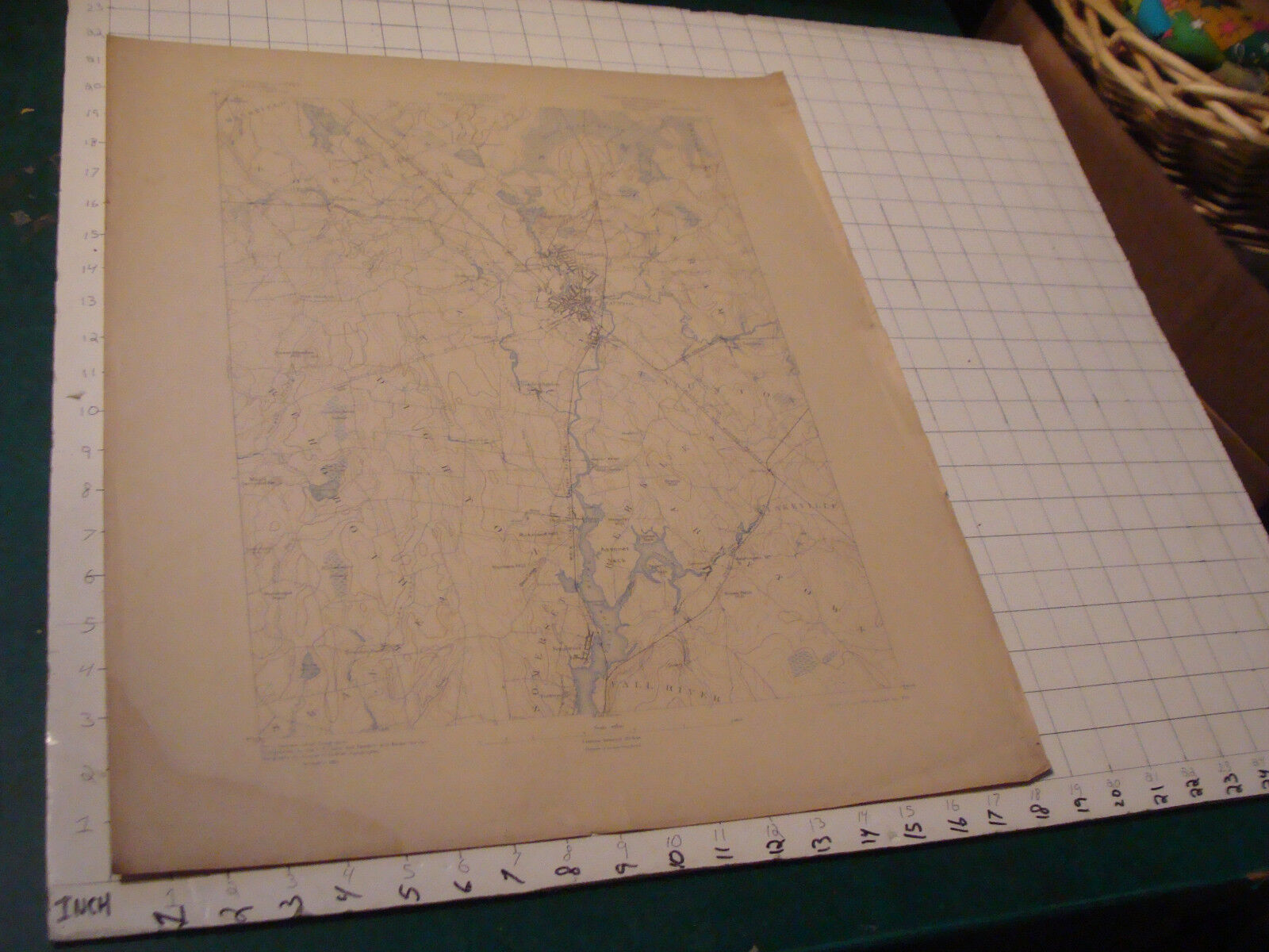 original Mass. Map: 1898 MASSACHUSETTS TAUNTON SHEET, aprox 22 X 18\
