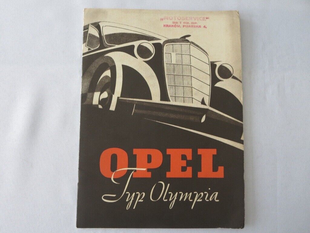 1935 1936 1937 ? Opel Olympia Sales Brochure Catalog Prospekt GERMAN 