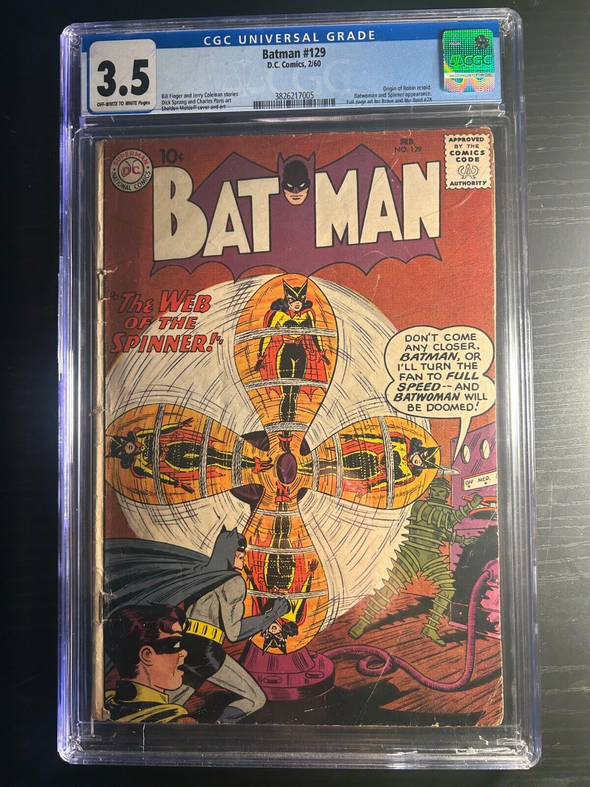 Baman #129 (1960) DC Comics 2/60 (CGC Graded: 2.5) Origin of Robin retold