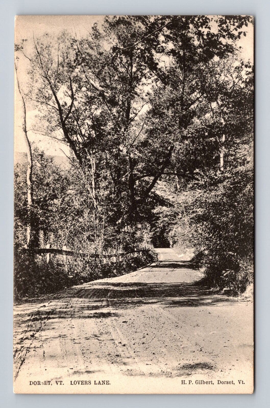 Dorset VT-Vermont, Scenic View Lovers Lane, Antique Souvenir Vintage Postcard