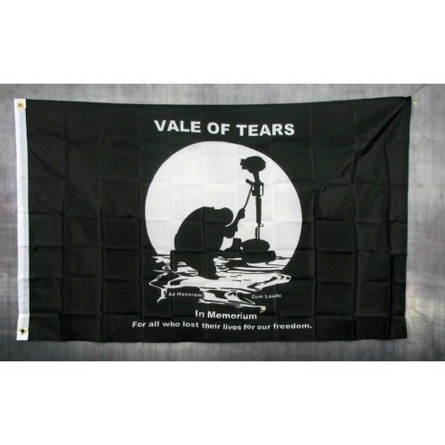 Vale of Tears Flag 3x5 ft KIA Killed in Action Memorial Veteran Soldier MILITARY