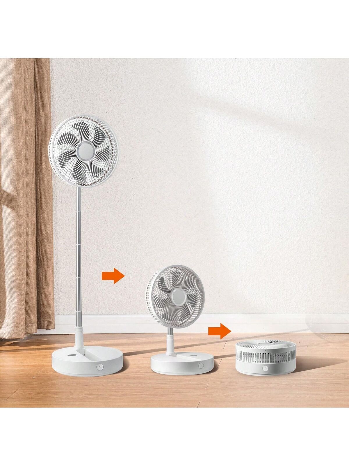 VEVOR Foldable Oscillating Standing Fan With Remote Control, 4 Speed Adjustable